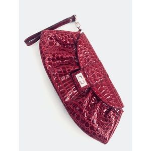 NY & Company Red Clutch Purse w/ Wrist Strap